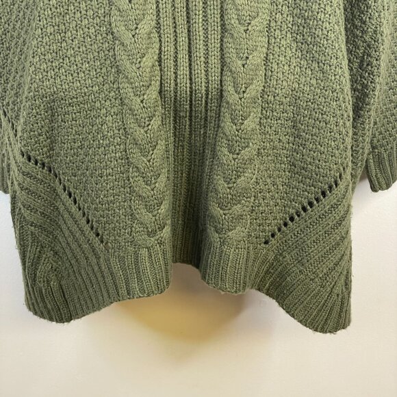 Dreamers Womens Forest Nature Chunky Cable Knit Sweater Sz M Olive Cardigan Cozy - Picture 10 of 13